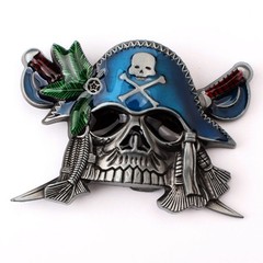 Pirates Skull Men&rsquo;s Belt Buckle Western Cowboy Native American (SK-07-S)