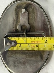 Vintage Incolay Stone SAILING SHIP Belt Buckle