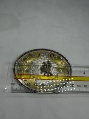 Men&rsquo;s W USA Square-Dancing Western 2-Tone Oval Belt Buckle