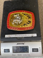 Western Buckle Gold Silver Red Horse Rider Cowboy Cloud Hebilla Vaquero Jinete