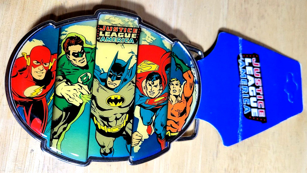 MUST SEE VARIATION ANTIQUE Justice League Of America Marvelous Belt Buckle X12/C