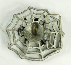 Spider and Web pewter belt buckle