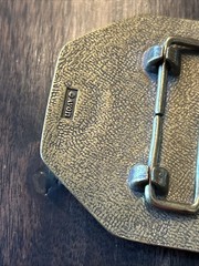 Vintage Avon Train Railroad 3D Brass Metal Belt Buckle Locomotive Excellent