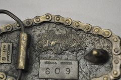 VTG Brass GoldWing Belt Buckle 1976 Great American Buckle Co Motorcycle Chain