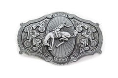 Men Long Silver Metal Rodeo Horse Belt Buckle Western Fashion Cowboys Ride Biker