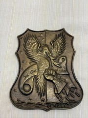 Eagle Shield Buckle Sic Itur Ad Astra Bronze Metal Militaria