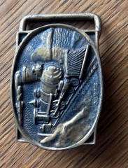 1979 Vintage BTS Solid Brass Steam Engine Locomotive Train Belt Buckle USA Made