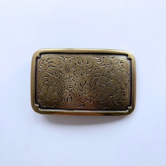 Antique Bronze Plated Southwest Flower Cowgirl Belt Buckle BUCKLE-WG011AB