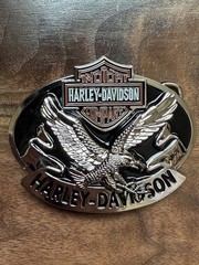 Harley-Davidson Men&rsquo;s Eagle Wing Over America Belt Buckle, Antique Nickel Finish