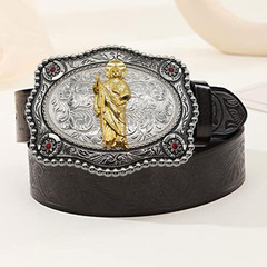 Texas State Cowboy Rodeo Scorpion Saint Jude Rooster Western Rodeo Belt Buckle