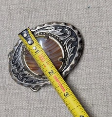 vintage AGATE belt buckle SOUTHWESTERN cowboy POLISHED STONE gemstone rock