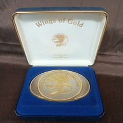North American Hunting Club Vtg Wings of Gold 24 Karat Gold Rhodium Finish OB