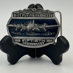 Vintage 1985 B-17 Flying Fortress 50th Anniversary Belt Buckle Limited Edition