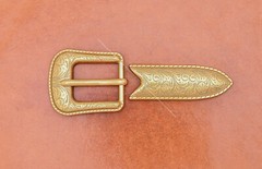 25mm Brass Plated Western Flower Rodeo Leathercraft Belt Buckle Tip 2 Pcs Set