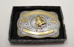 NEW Crumrine Western Rectangle BULL RIDER Belt Buckle 3807241 BOXED