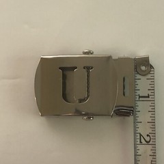 Silver/Chrome U Initial Letter Belt Buckle