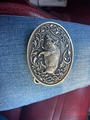 Bronze Wild Hog Belt Buckle Western Style Wild Boar Hunting Pig Solid Metal