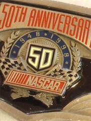 Vintage 1998 NASCAR 50th Anniversary Commemorative Belt Buckle Made in U.S.A.