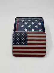 Belt Buckle Gift Set with 12 x 18 Inch American Flag with USA Flag Tin – Texas