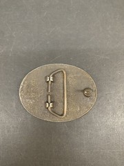 Brass Oval Belt Buckle Hunting Jumping Deer Forest