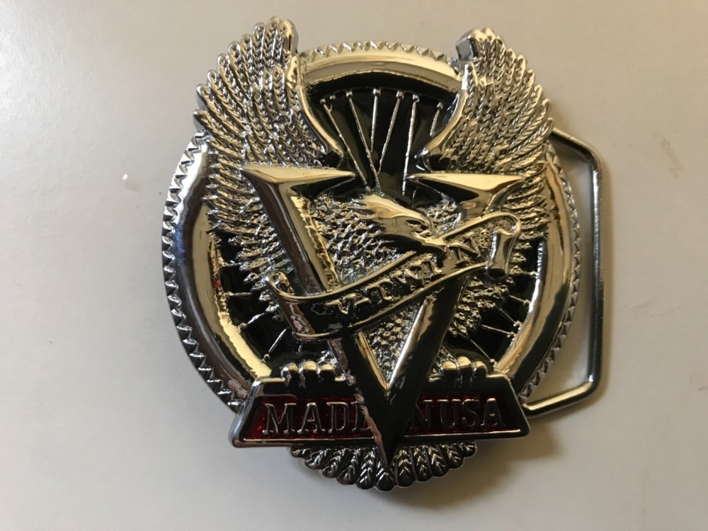 Rare men’s Harley-Davidson Eagle,V-Twin&Wheel solid brass belt buckle.Chrome