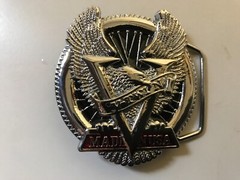 Rare men’s Harley-Davidson Eagle,V-Twin&Wheel solid brass belt buckle.Chrome