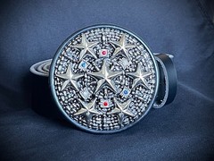 Star Command OOAK Futuristic Belt Buckle Assemblage Art Darren McNeese