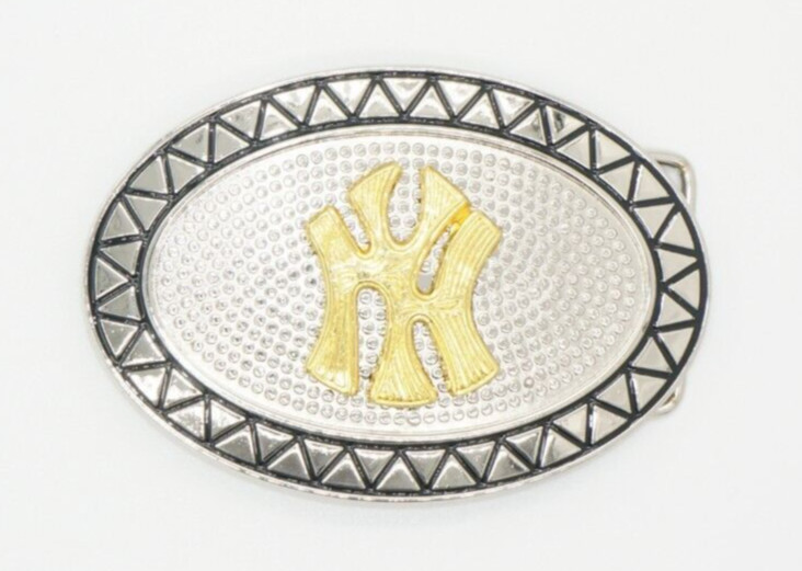 Official New York Yankees Logo MLB Team Fans Large Golden Metal Belt Buckle 4&Prime;