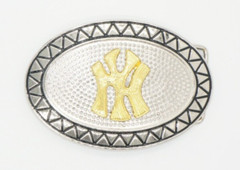 Official New York Yankees Logo MLB Team Fans Large Golden Metal Belt Buckle 4&Prime;