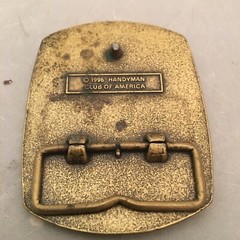 Vintage 90&rsquo;s 1996 Handyman Club Of America Life Member Hammer Logo Belt Buckle