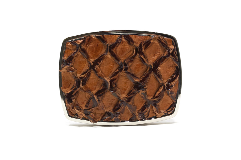 Pirarucu Fish Belt Buckle, Exotic Belt Buckle, ( 1.5 ») Removable Western Buckle
