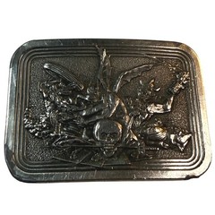 Vintage Baron Buckles Gargoyle Skull Belt Buckle Made USA Gothic Fantasy Biker