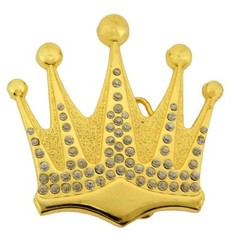Men Women Crown Belt Buckle Blinged Rhinestone Iced Cowgirl Out Queen Fashion