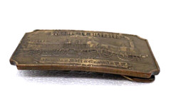Vintage Brass Durango–Silverton Belt Buckle Denver & Rio Grande Railroad USA