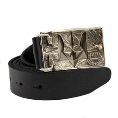 German silver belt buckle « Ice and fire », Ukrainian trident low poly geometric