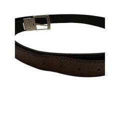 Timberland Reversible Brown/Black Leather Belt with Silver Buckle Size 44