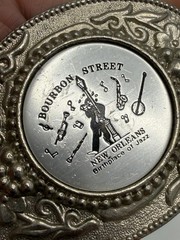 Bourbon Street New Orleans Jazz Belt Buckle Metal Vintage Collectors Americana