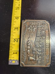 Silver City Mining Company Belt Buckle Bronze Tone 3&Prime;x2&Prime; Train Oregon Engraved