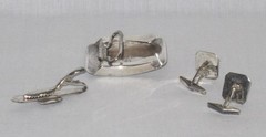 Belt, Tie Tack & Cuff Links Set Elephant Siam Sterling