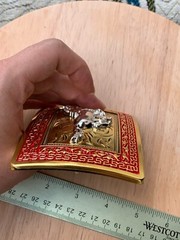 Western Buckle Gold Silver Red Running Horse Cowboy Fit 2 » Hebillas Vaqueras