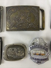 Mixed Lot of 7 pcs 6 Belt Buckles 1 Clip Transportation Ford, 4WD, Bus, Model T