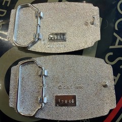 Lot of 2 World War II WWII Belt Buckles Remembered 1941-1945 Military