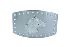 Men Women Western Fashion Belt Buckle Silver Metal Rodeo Horse Big Square Holes
