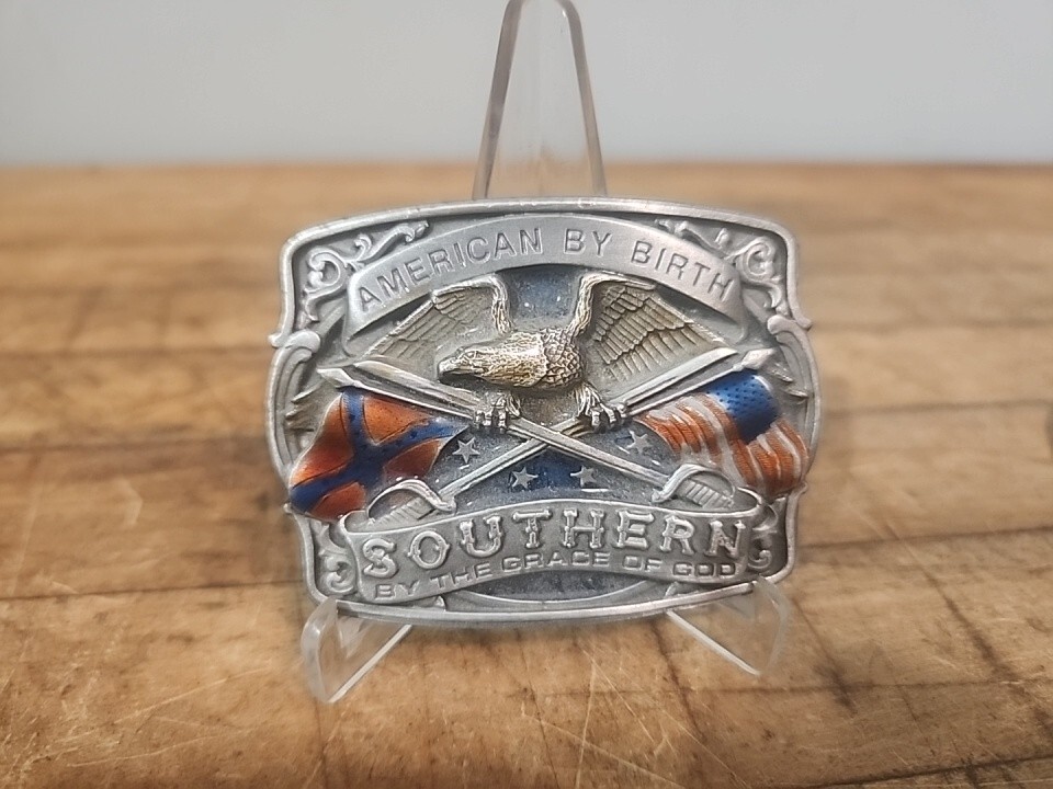 AMERICAN BY BIRTH SOUTHERN BY THE GRACE OF GOD Belt Buckle