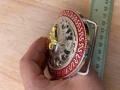 Western Buckle Gold Silver Red Horse Head Cowboy Oval 2 » Hebilla Vaquero