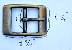 Bridle Center Bar Buckle for 1 inch or 25 mm wide leather antique bronze finish