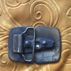 Oden Western Men&rsquo;s Belt Buckle Black Silver Metal Rectangular Vintage