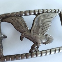 Vintage Eagle Belt Buckle Silvertone Embossed Country Western Rodeo Biker Retro