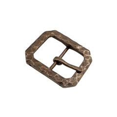 Vintage Hammered Copper Belt Buckle 38mm with Brass and Copper for Leather Strap