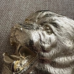 MBCI Vintage Gold Tone Roaring Lion Head Belt Buckle Size 3.5 Inch Western